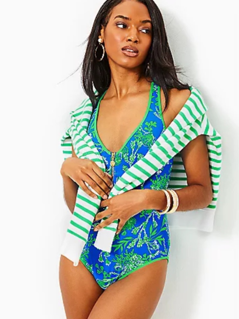 LILLY PULITZER KAILANIE ONE PIECE SWIMSUIT BRINY BLUE A BIT SALTY size 6